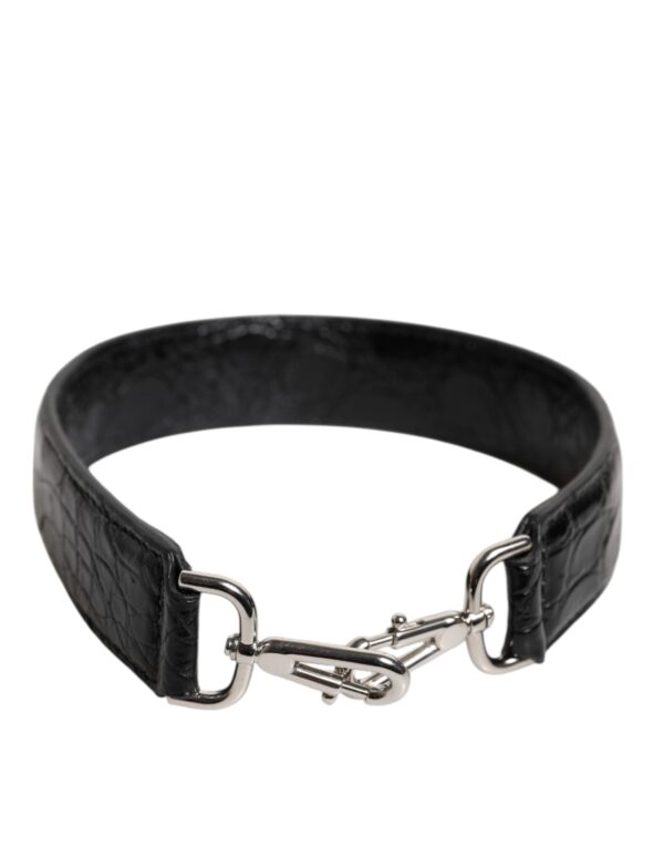 Dolce & Gabbana Black Alligator Leather Bag Shoulder Strap - Image 2