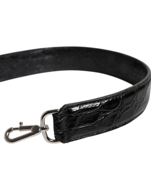 Dolce & Gabbana Black Alligator Leather Bag Shoulder Strap - Image 4