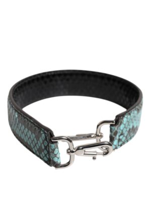 Dolce & Gabbana Black Blue Exotic Leather Bag Shoulder Strap