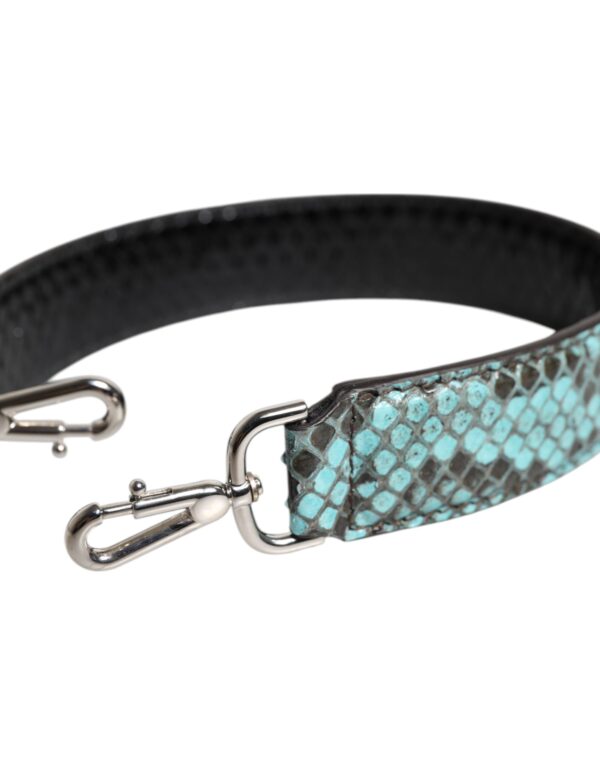 Dolce & Gabbana Black Blue Exotic Leather Bag Shoulder Strap - Image 3