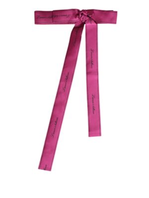 Dolce & Gabbana Pink Waist Ribbon Wide Bow Logo Belt