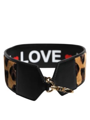 Dolce & Gabbana Multicolor Leopard Logo Love Bag Shoulder Strap