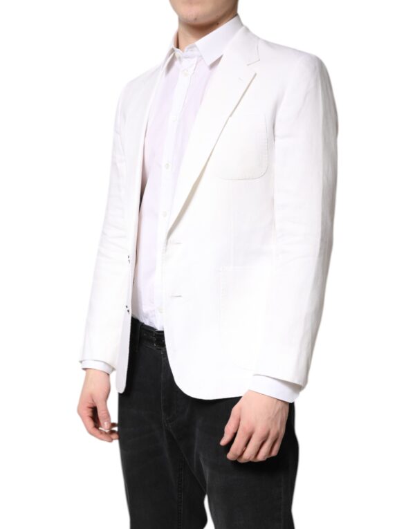 Dolce & Gabbana White Single Breasted Men Coat Blazer Suit - Image 2