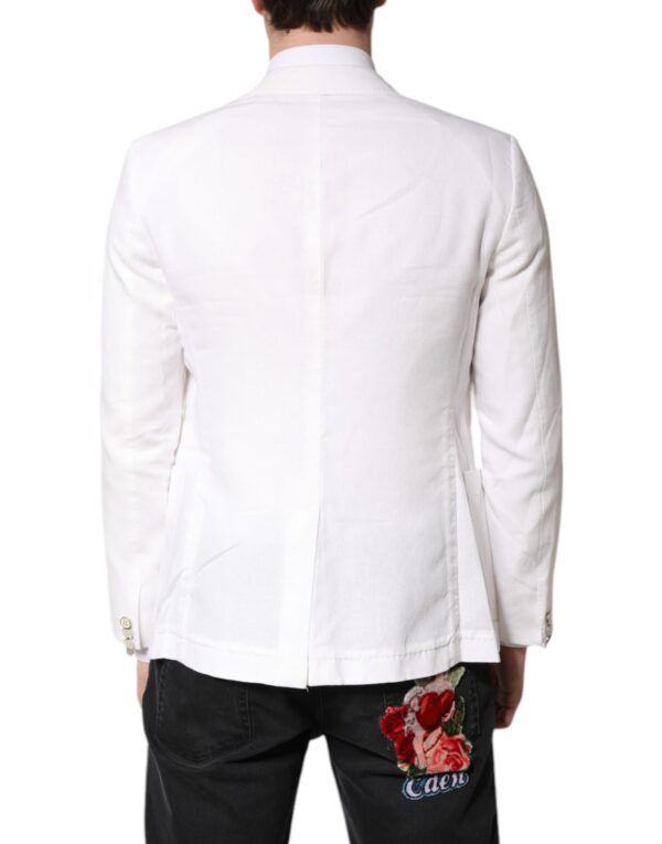 Dolce & Gabbana White Single Breasted Men Coat Blazer Suit - Image 3