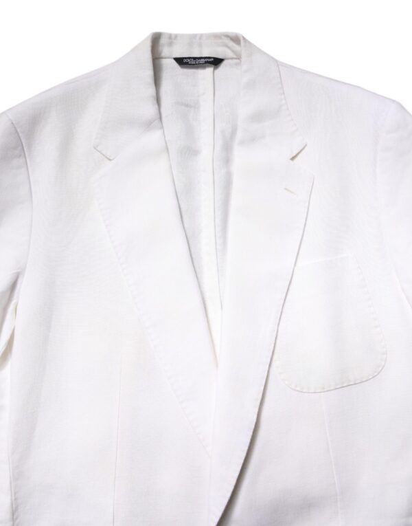 Dolce & Gabbana White Single Breasted Men Coat Blazer Suit - Image 4