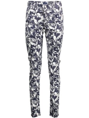 Gant Blue Cotton Women Slim Trouser