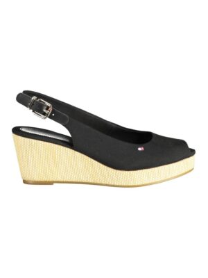 Tommy Hilfiger Black Cotton Women Sandal