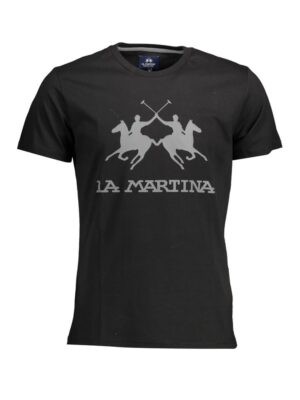 La Martina Black Cotton Men T-Shirt