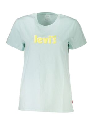 Levi's Light Blue Cotton Women T-Shirt