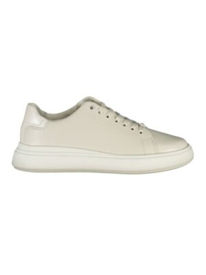 Calvin Klein Beige Leather Women Sneaker