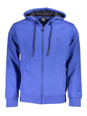 U.S. Grand Polo Elegant Hooded Zip Sweatshirt in Blue
