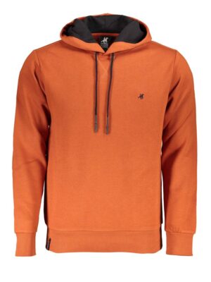 U.S. Grand Polo Elegant Bronze Hooded Sweatshirt with Embroidery