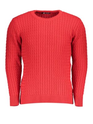 U.S. Grand Polo Elegant Twisted Crew Neck Sweater in Pink
