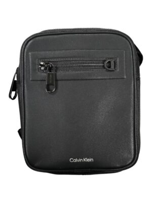 Calvin Klein Sleek Black Shoulder Bag with Contrasting Details