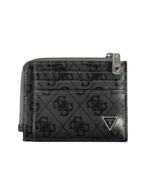 Guess Jeans Sleek Black Leather Wallet with Contrasting Accents
