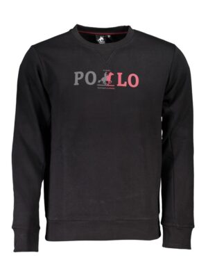 U.S. Grand Polo Chic Crew Neck Fleece Sweatshirt in Black