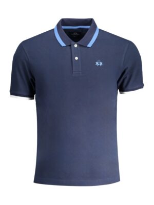 La Martina Blue Cotton Polo Shirt