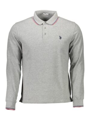 U.S. POLO ASSN. Gray Cotton Men Polo Shirt