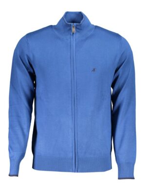 U.S. Grand Polo Elegant Long Sleeve Zip Cardigan with Embroidery