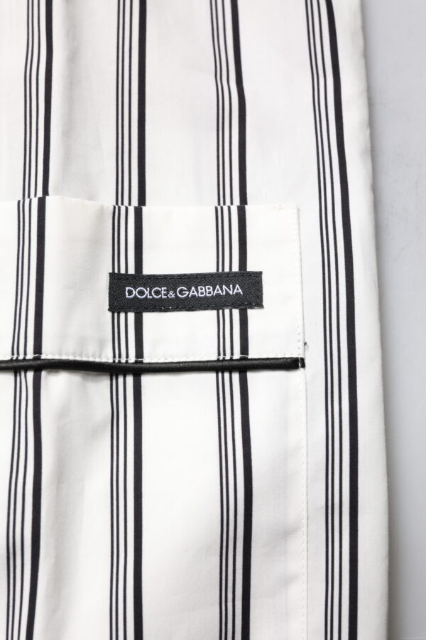 Dolce & Gabbana White Black Stripes Cotton Men Pajama Set Sleepwear - Image 7