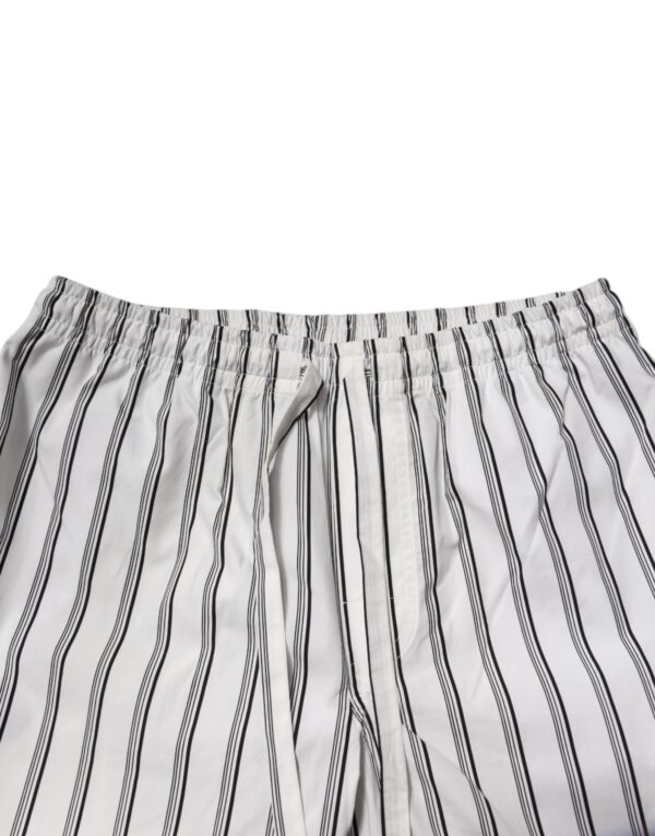 Dolce & Gabbana White Black Stripes Cotton Men Pajama Set Sleepwear - Image 8