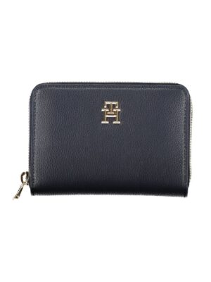 Tommy Hilfiger Sleek Blue Multipurpose Wallet with Zip Closure
