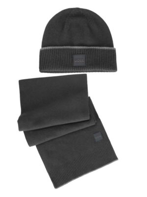 Hugo Boss Black Wool Men Scarf