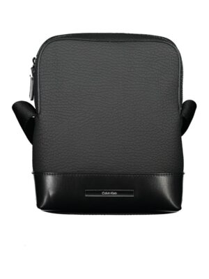 Calvin Klein Sleek Black Shoulder Bag with Contrasting Details