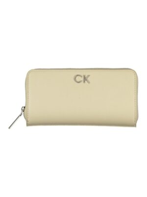 Calvin Klein Elegant Beige Zip Wallet with RFID Blocking