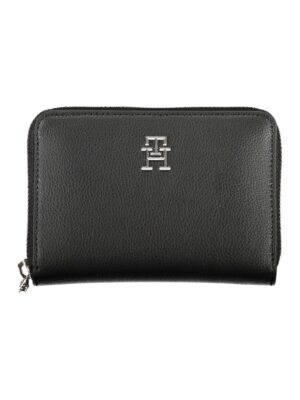 Tommy Hilfiger Elegant Black Zip Wallet with Multiple Compartments