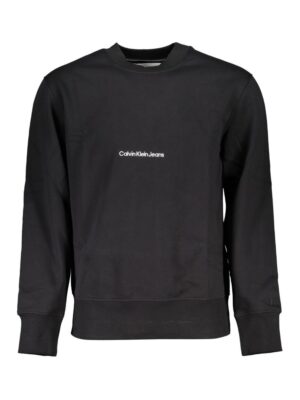 Calvin Klein Sleek Black Crew Neck Fleece Sweatshirt