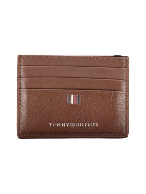 Tommy Hilfiger Sleek Leather Card Holder with Contrast Detailing