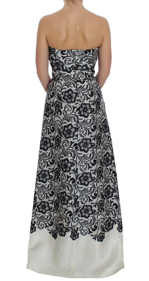 Dolce & Gabbana Elegant Silk Lace Corset Maxi Dress - Image 3