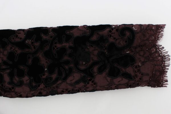 Dolce & Gabbana Elegant Purple Floral Lace Maxi Dress - Image 8