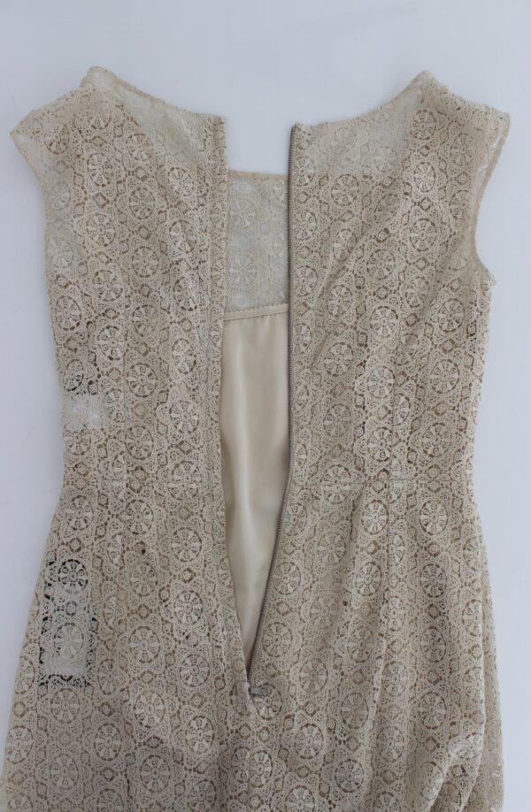 Dolce & Gabbana Elegant Beige Floral Cutout Maxi Dress - Image 6