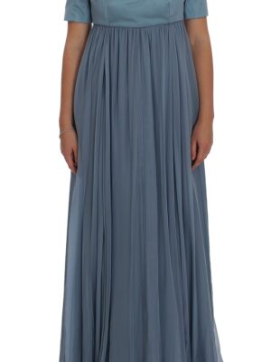 Dolce & Gabbana Elegant Crystal-Embellished Silk Gown