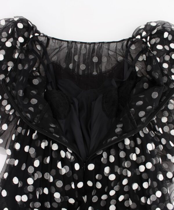 Dolce & Gabbana Elegant Polka Dotted Ruffled Dress - Image 6