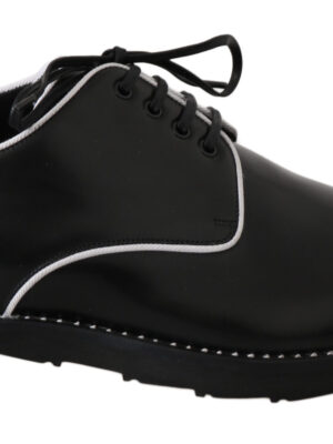 Dolce & Gabbana Elegant Black Leather Derby Dress Shoes