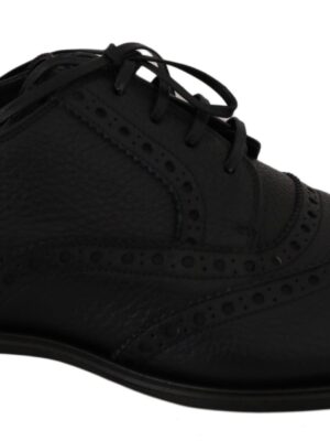 Dolce & Gabbana Elegant Dark Blue Wingtip Derby Dress Shoes