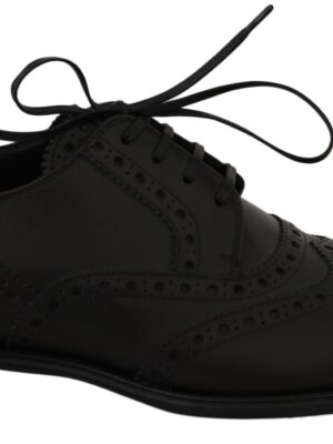 Dolce & Gabbana Elegant Bordeaux Wingtip Derby Dress Shoes