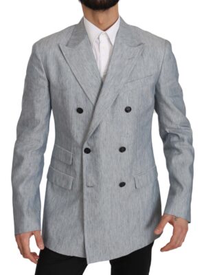 Dolce & Gabbana Elegant Light Blue Double Breasted Blazer