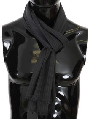 Dolce & Gabbana Elegant Gray Striped Wool Men's Scarf