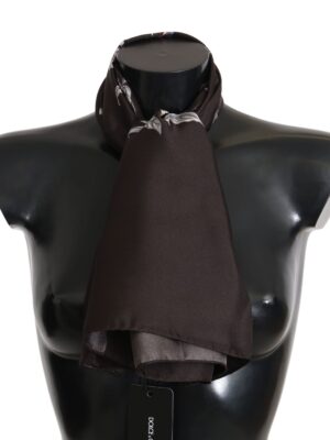 Dolce & Gabbana Elegant Silk Scarf Wrap in Luxe Brown