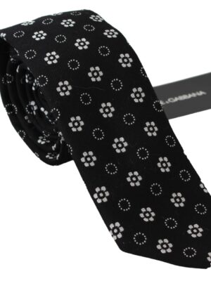 Dolce & Gabbana Elegant Black Floral Silk Necktie