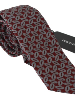 Dolce & Gabbana Elegant Red Printed Silk Neck Tie