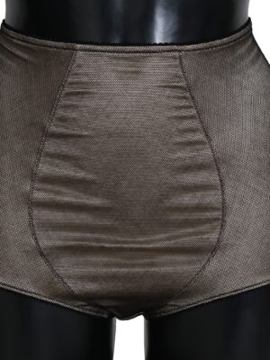 Dolce & Gabbana Beige Black Net Cotton Blend Chic Underwear