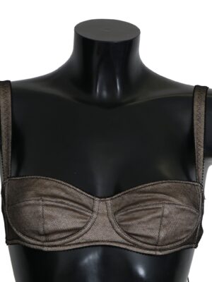 Dolce & Gabbana Elegant Brown Stretch Bra Womens Underwear