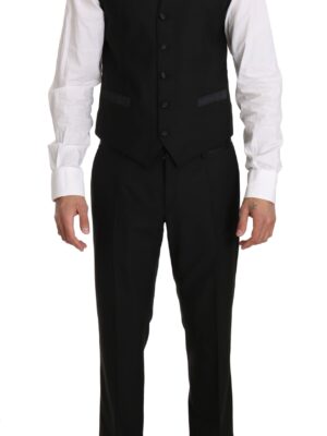 Dolce & Gabbana Sleek Black Slim Fit Formal Vest