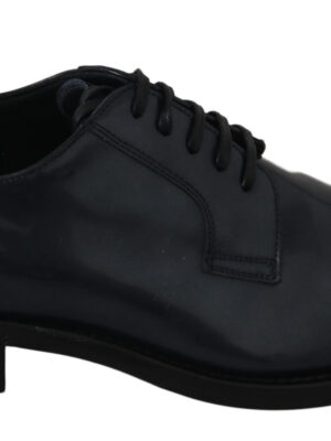 Dolce & Gabbana Elegant Blue Leather Derby Dress Shoes