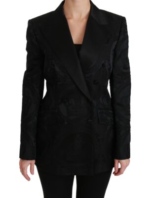 Dolce & Gabbana Elegant Crown-Patterned Double Breasted Jacket